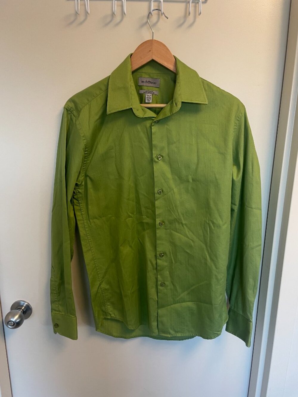 Vintage Le Château Lime Green Button Up Shirt - Tailored Fit Small
